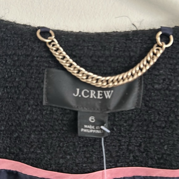 NWT J.Crew Lady Jacket in Black Maritime Tweed Collarless Wool Blend 6 - Picture 6 of 6